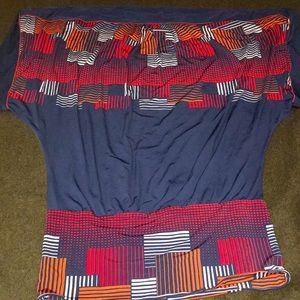 Vintage BCBG Drop waist dress with colorful pattern